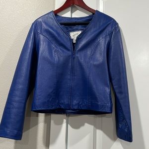 Blue Leather Jacqueline Ferrar jacket